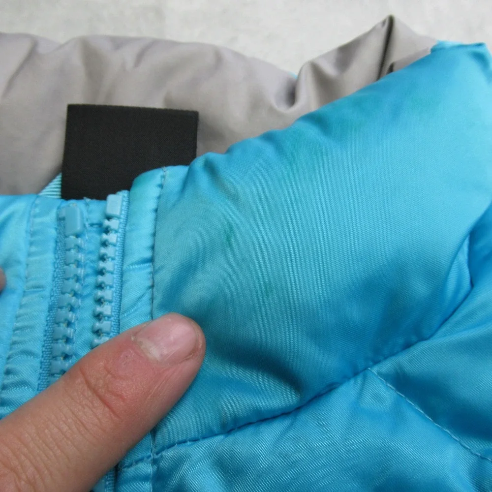 North Face Down Jacket Girls Medium 10/12 Blue Light Quilted‎ Puffer Aconcagua